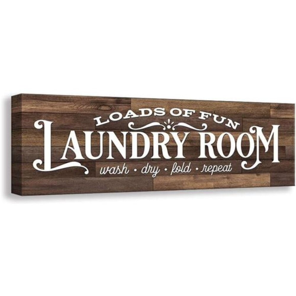 Home Vintage Laundry Room Sign Canvas Wall Art | Rustic Laundry Rules Prints